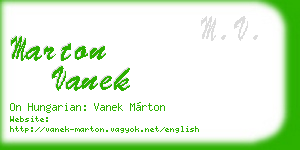 marton vanek business card